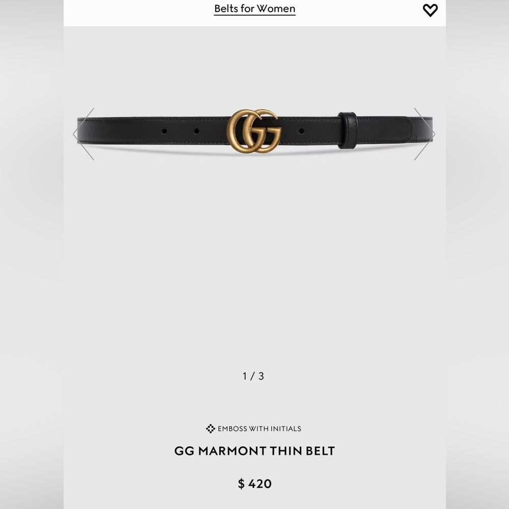 Black Leather Gucci Belt